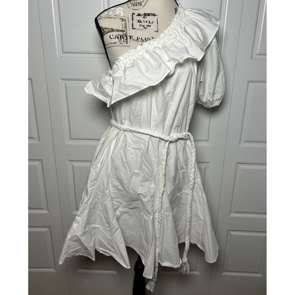 RHODE x Target One Shoulder Ruffle Mini Dress White M NWT Sorority Rush